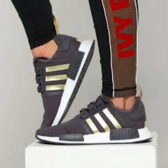 adidas nmd r1 womens grey and gold